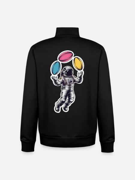 Astronaut Rugby Space Weightless - Unisex Organic Zip Sweatshirt by Stanley/Stella - black