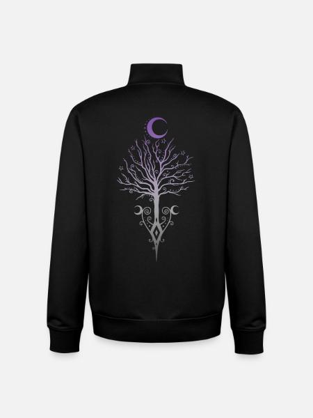 Occult Moon Tree Dark Autumn - Unisex Organic Zip Sweatshirt by Stanley/Stella - black