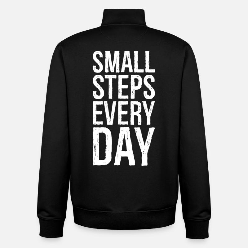 small steps every day - Unisex Organic Zip Sweatshirt von Stanley/Stella - Schwarz