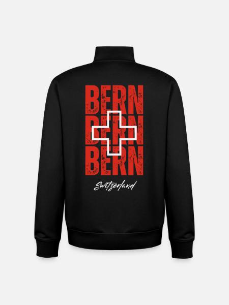 J’aime Berne, souvenir de Berne - Sweat zippé unisexe en coton bio Stanley/Stella - noir