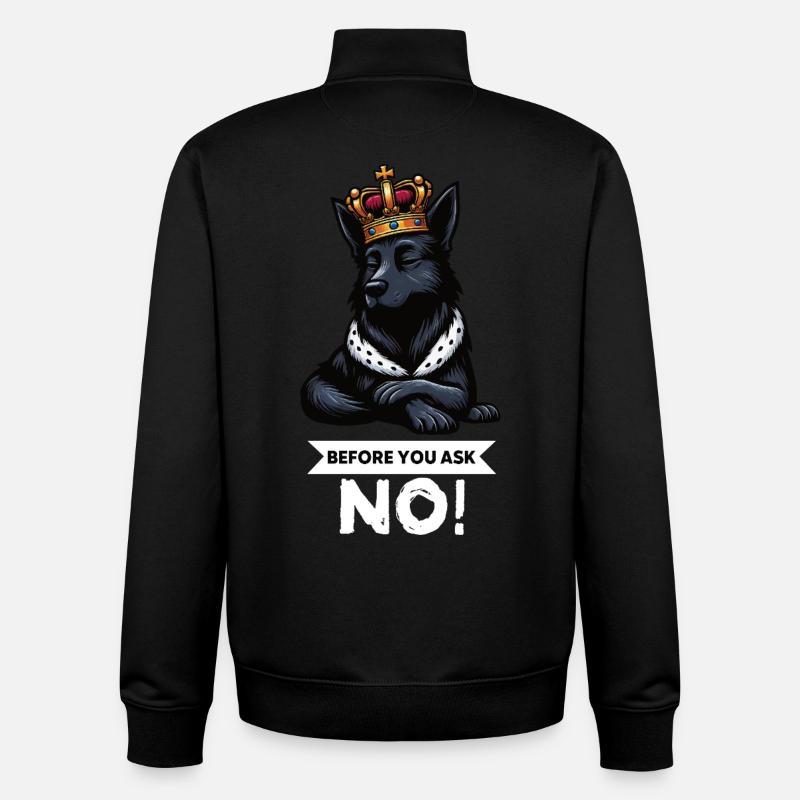 Avant de demander Bergers Noirs - Sweat zippé unisexe en coton bio Stanley/Stella - noir