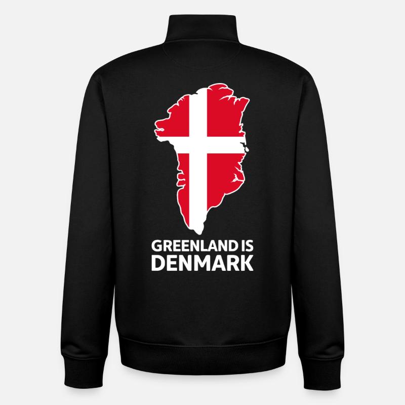 Carte du drapeau Groenland-Danemark - Sweat zippé unisexe en coton bio Stanley/Stella - noir