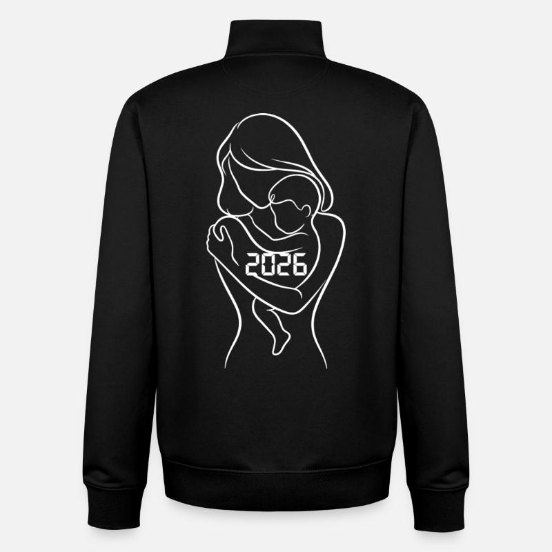 Mom 2026 – Unique bond - Unisex Organic Zip Sweatshirt by Stanley/Stella - black