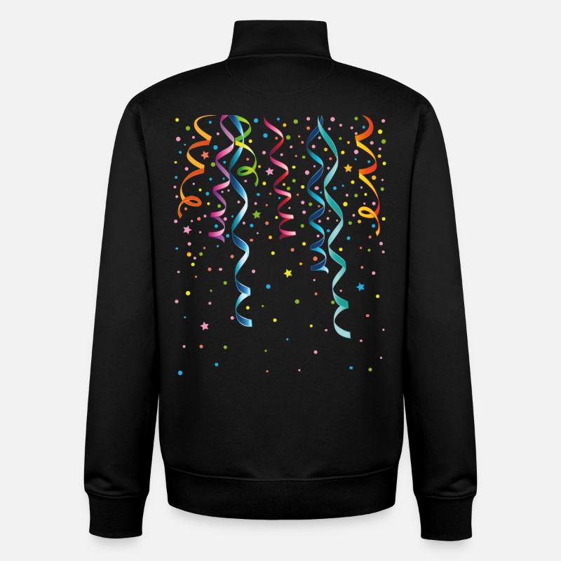 Silvester. Bunte Luftschlangen mit Konfetti. - Unisex Organic Zip Sweatshirt von Stanley/Stella - Schwarz