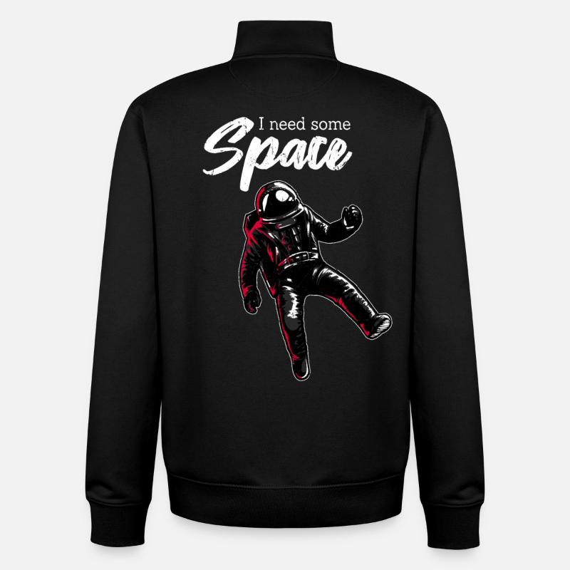 I need space | With an astronaut in space - Unisex Organic Zip Sweatshirt by Stanley/Stella - black