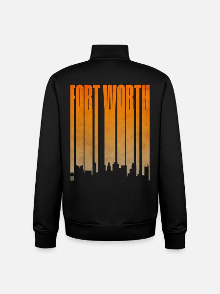 Fort Worth Skyline Gradient - Unisex Organic Zip Sweatshirt by Stanley/Stella - black