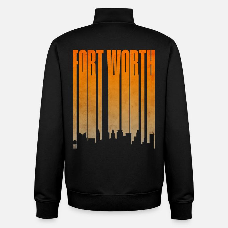 Fort Worth Skyline Gradient - Unisex Organic Zip Sweatshirt von Stanley/Stella - Schwarz
