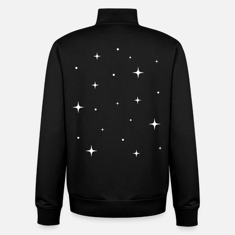 Étoiles scintillantes - Sweat zippé unisexe en coton bio Stanley/Stella - noir