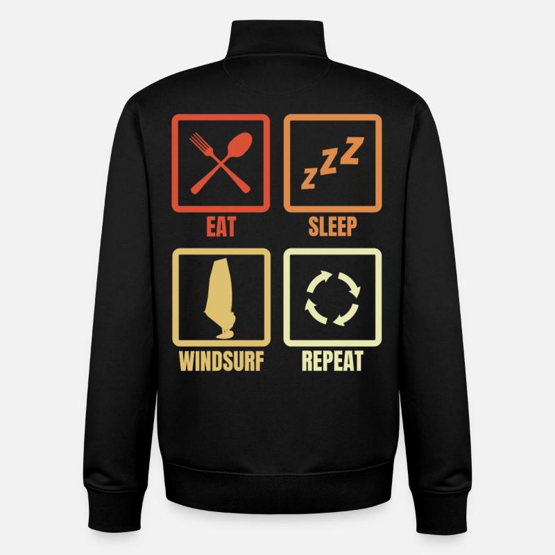 Windsurfen Zeitplan - Unisex Organic Zip Sweatshirt von Stanley/Stella - Schwarz