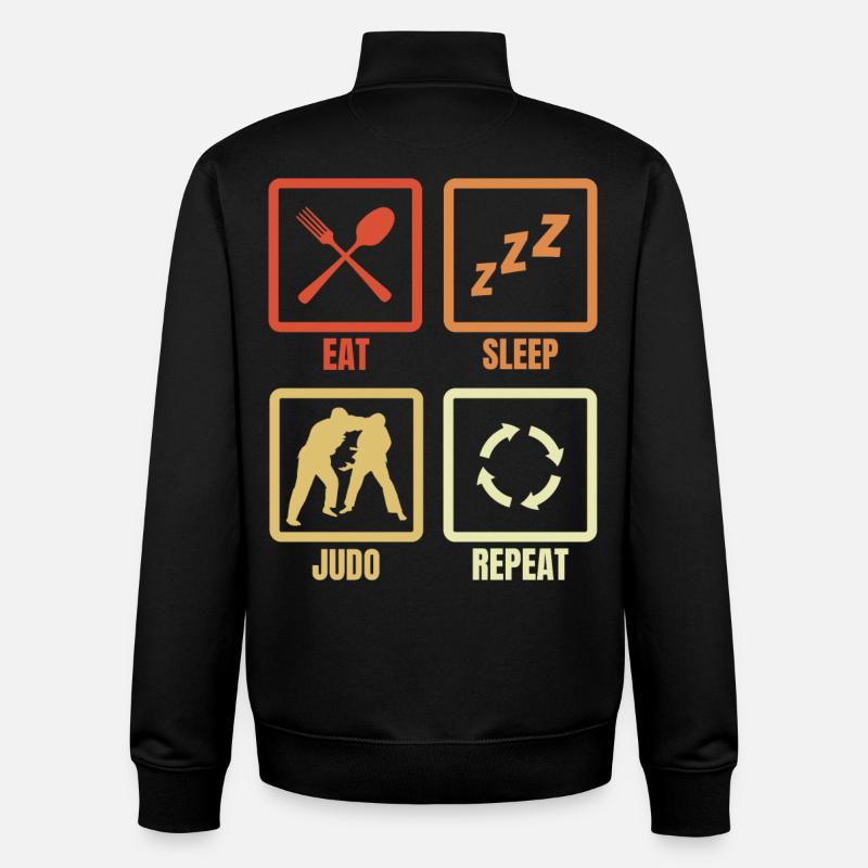 Eat Sleep Judo Repeat - Unisex Organic Zip Sweatshirt von Stanley/Stella - Schwarz