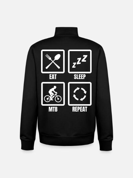 Time zone of mountain bikers. - Unisex Organic Zip Sweatshirt by Stanley/Stella - black