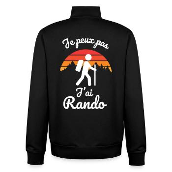 randonnée rando 2 - Sweat zippé unisexe en coton bio Stanley/Stella - noir - Dos - AI Model Male 185 light (185cm)
