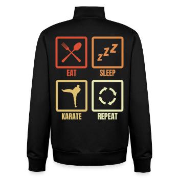 Eat Sleep Karate Repeat - Unisex Organic Zip Sweatshirt by Stanley/Stella - black - Back - AI Model Male 185 light (185cm)