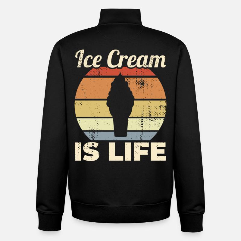 Eiscreme ist Leben - Unisex Organic Zip Sweatshirt by Stanley/Stella - black