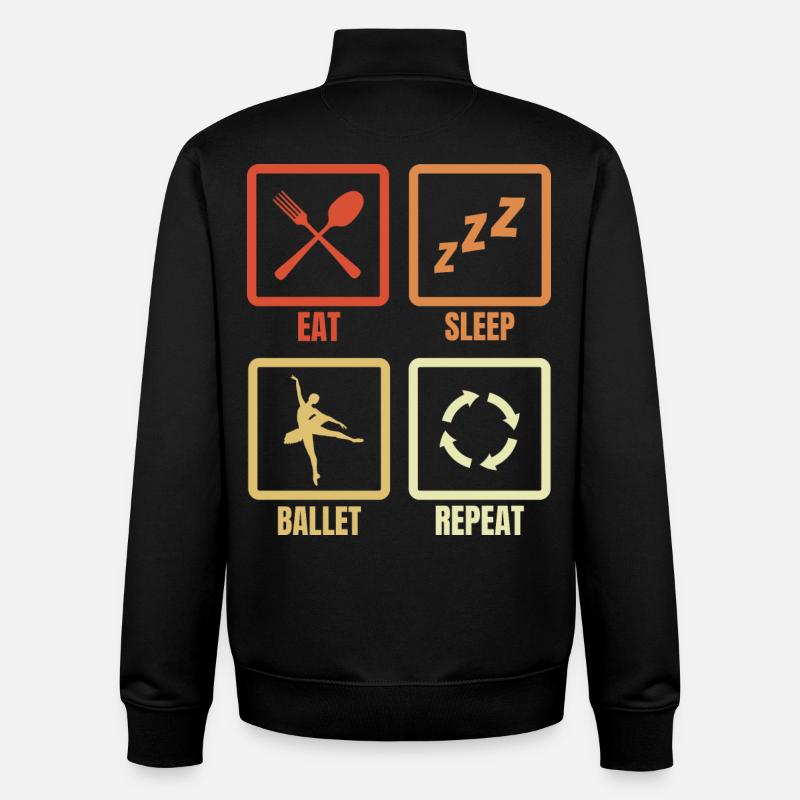 Eat Sleep Ballet Repeat - Unisex Organic Zip Sweatshirt by Stanley/Stella - black
