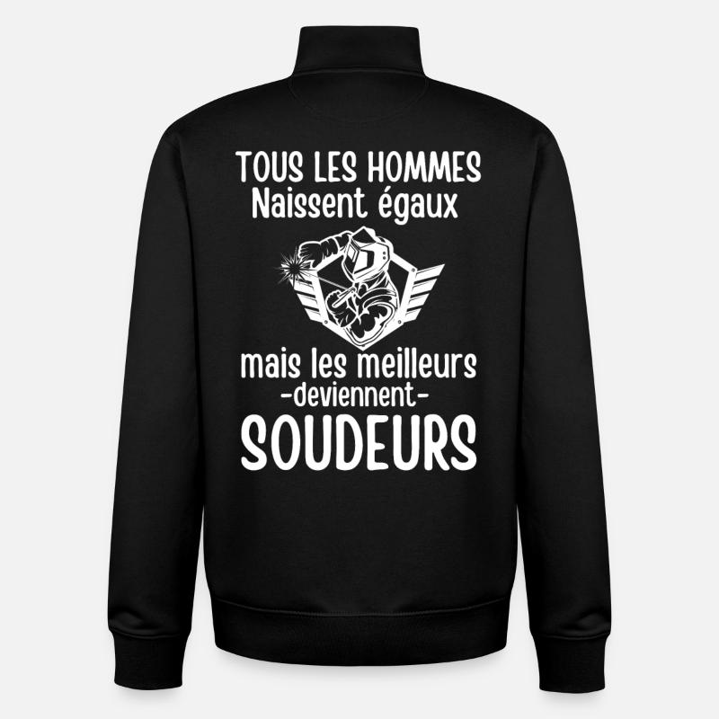 Humour soudeur chaudronnier 1 - Sweat zippé unisexe en coton bio Stanley/Stella - noir