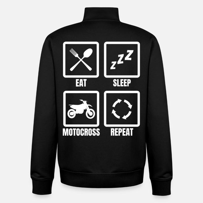 Eat Sleep Motocross Repeat - Unisex Organic Zip Sweatshirt von Stanley/Stella - Schwarz