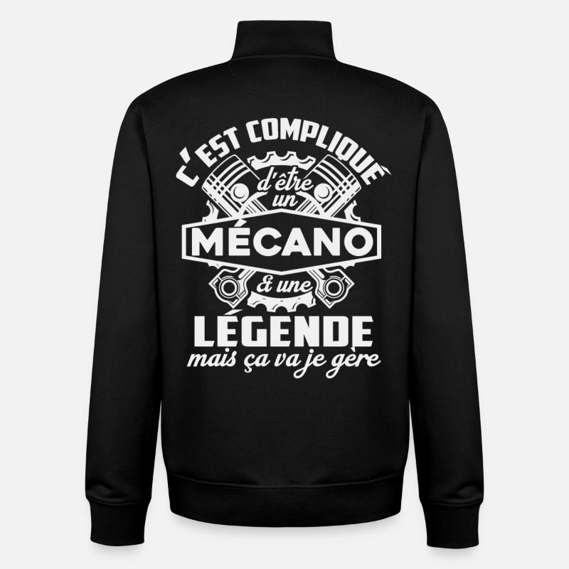 mécanicien mécano légendaire 1 - Sweat zippé unisexe en coton bio Stanley/Stella - noir