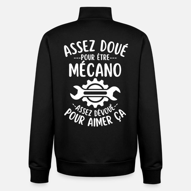 Mécanicien assez doué - Sweat zippé unisexe en coton bio Stanley/Stella - noir