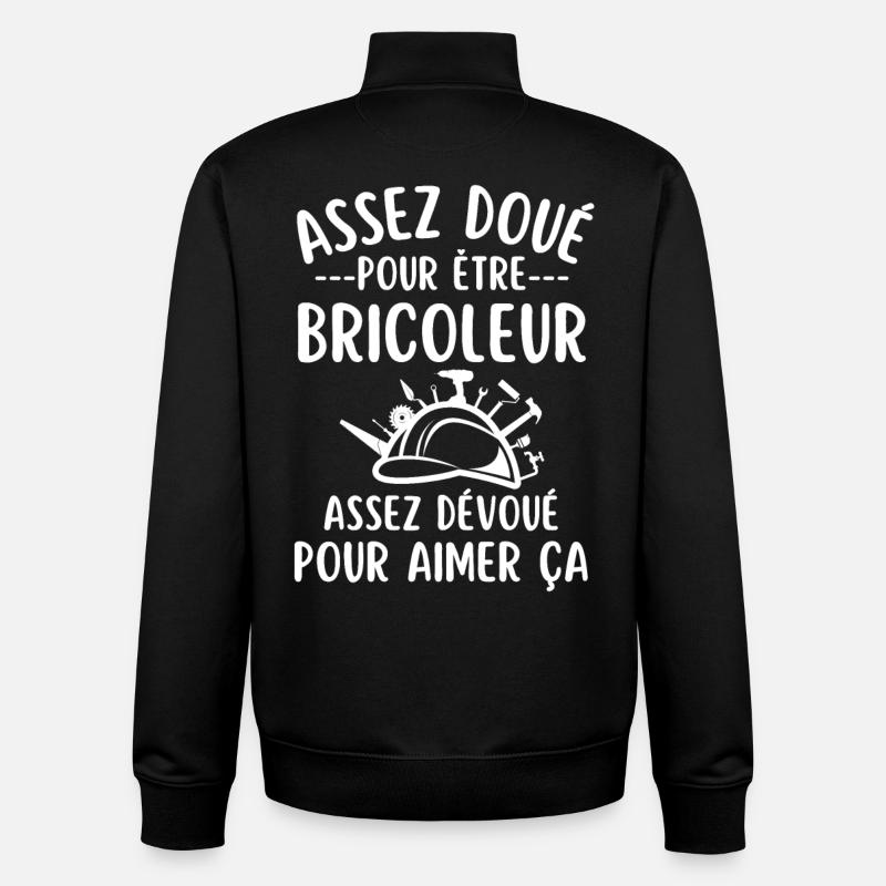 Bricoleur bricolage - Sweat zippé unisexe en coton bio Stanley/Stella - noir