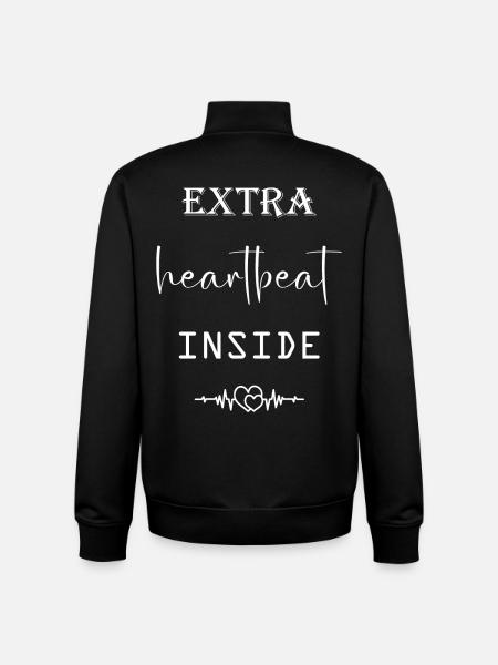 Extra heartbeat inside - Unisex Organic Zip Sweatshirt by Stanley/Stella - black