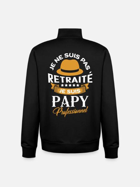 Retraité papy professionnel - Sweat zippé unisexe en coton bio Stanley/Stella - noir