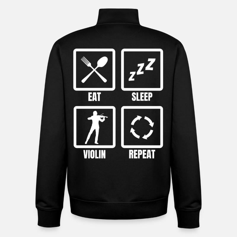 Manger dormir Violon Répéter - Sweat zippé unisexe en coton bio Stanley/Stella - noir