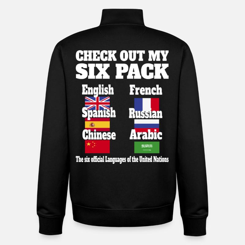 Sprachen Sixpack - Unisex Organic Zip Sweatshirt von Stanley/Stella - Schwarz