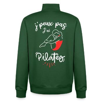 Pilates yoga gym sport - Sweat zippé unisexe en coton bio Stanley/Stella - vert bouteille - Dos - AI Model Male 185 dark (185cm)