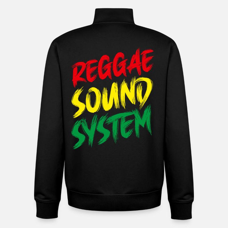 Reggae Sound System - Rasta - Jamaica - Unisex Organic Zip Sweatshirt by Stanley/Stella - black