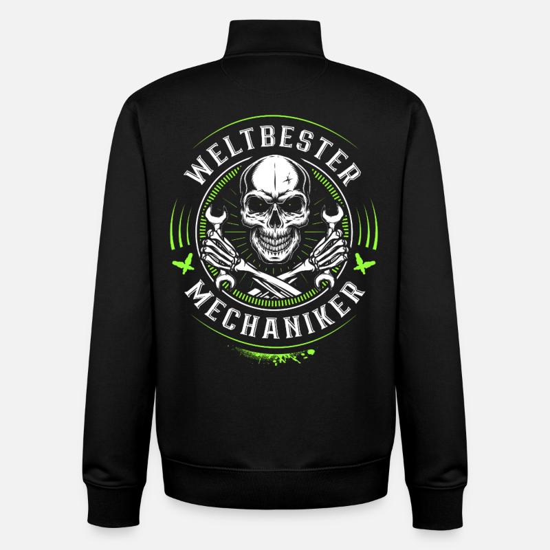 Weltbester KfZ Mechaniker - Werkstatt - Schrauber - Unisex Organic Zip Sweatshirt von Stanley/Stella - Schwarz