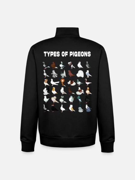 Typer av duvor Duvor i världen Duvor - Unisex sweatshirt med dragkedja i ekologisk bomull Stanley/Stella - svart