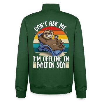 Baltic Sea Holidays - Unisex Organic Zip Sweatshirt by Stanley/Stella - bottle green - Back - AI Model Male 185 dark (185cm)