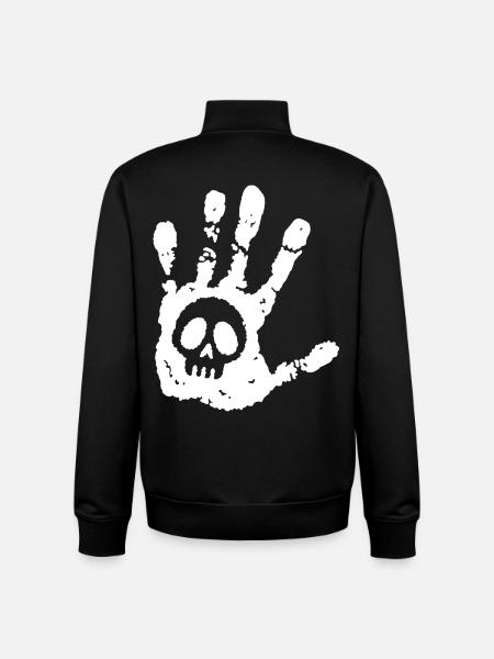 Skull and white footprint - Unisex Organic Zip Sweatshirt by Stanley/Stella - black