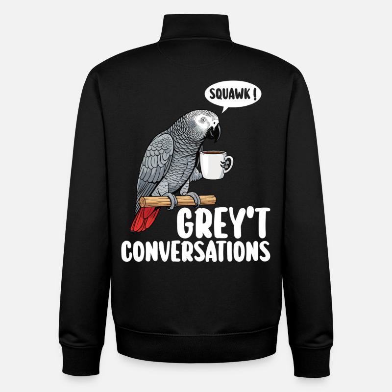 Oiseau Perroquet Gris D'Afrique Humour - Sweat zippé unisexe en coton bio Stanley/Stella - noir
