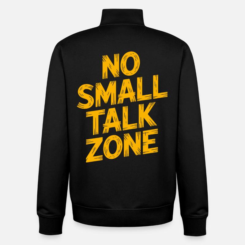 No Small Talk Zone - Unisex Organic Zip Sweatshirt von Stanley/Stella - Schwarz