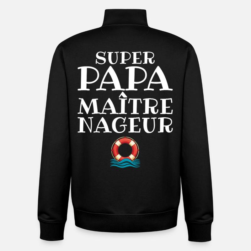 MNS Super Papa Rettungsschwimmer - Unisex Organic Zip Sweatshirt von Stanley/Stella - Schwarz