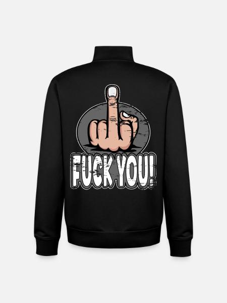 Mittelfinger Stinkefinger Fuck You Design - Unisex Organic Zip Sweatshirt von Stanley/Stella - Schwarz
