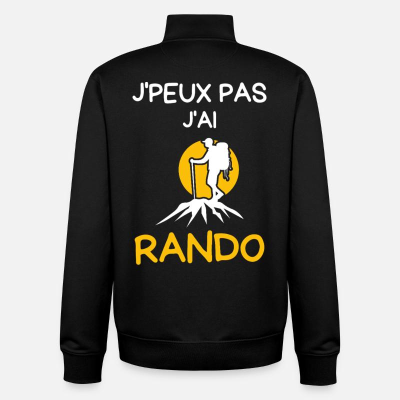 Jpeux pas jai Rando randonnée  - Sweat zippé unisexe en coton bio Stanley/Stella - noir