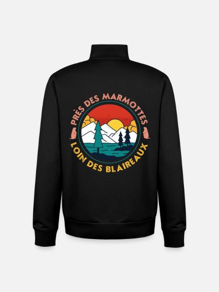 Sunset Mountain Pine Lake - Unisex Organic Zip Sweatshirt by Stanley/Stella - black