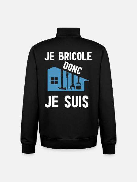 Je Bricole Donc Je Suis - Sweat zippé unisexe en coton bio Stanley/Stella - noir