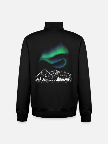 Aurora Alpine Chart - Unisex Organic Zip Sweatshirt by Stanley/Stella - black