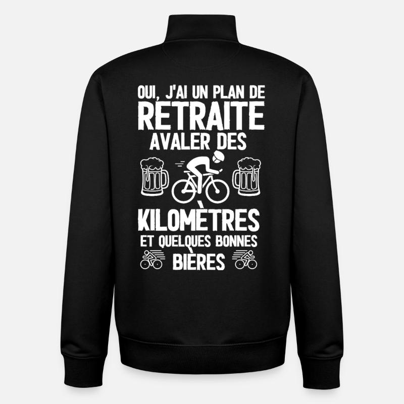 Retirement plan: bikes and beers - Unisex Organic Zip Sweatshirt by Stanley/Stella - black