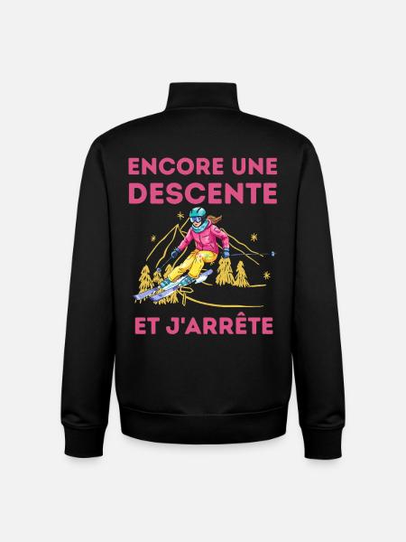 Ski descent: and I stop - Unisex Organic Zip Sweatshirt by Stanley/Stella - black