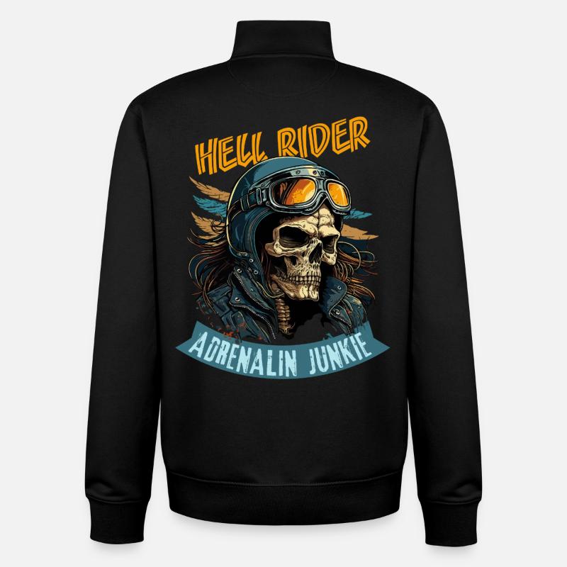 Hell Rider - Adrenalin Junkie - Unisex Organic Zip Sweatshirt von Stanley/Stella - Schwarz