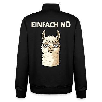 Lama drôle qui dit juste non - Sweat zippé unisexe en coton bio Stanley/Stella - noir - Dos - AI Model Male 185 light (185cm)