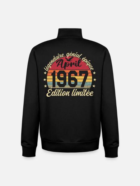 1967 April Birthday April 1967 - Unisex Organic Zip Sweatshirt by Stanley/Stella - black