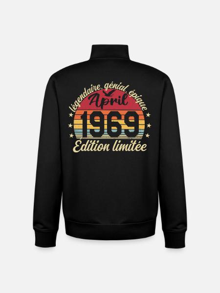 1969 April Birthday April 1969 - Unisex Organic Zip Sweatshirt by Stanley/Stella - black