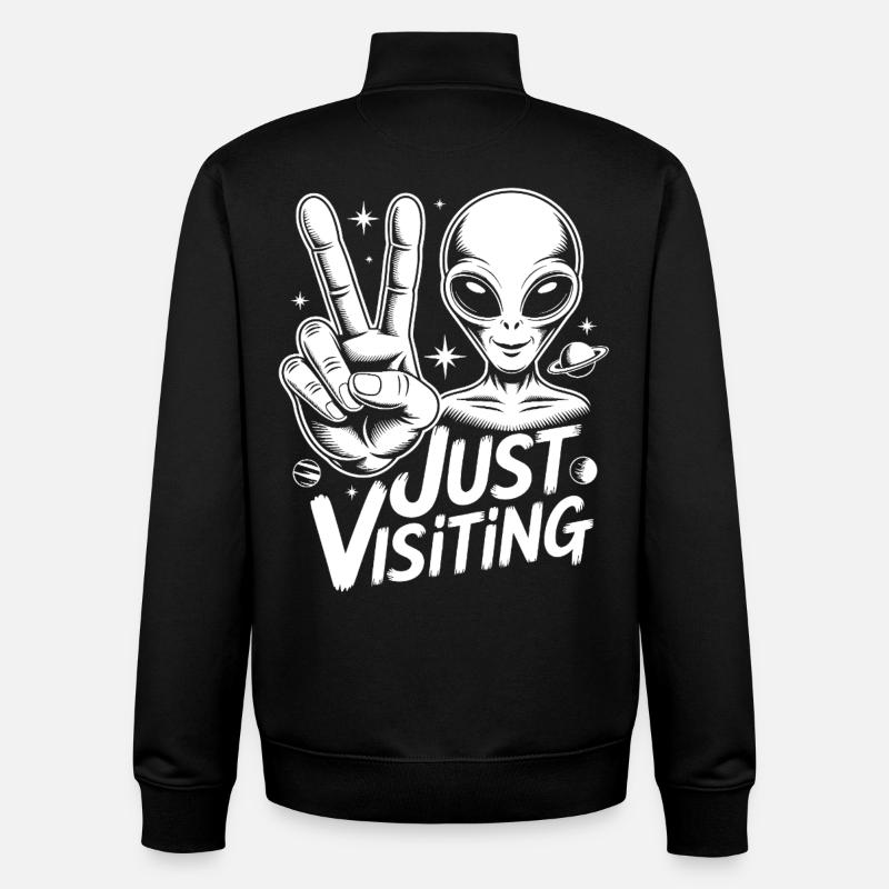 Alien Peace Visitor - Unisex Organic Zip Sweatshirt von Stanley/Stella - Schwarz