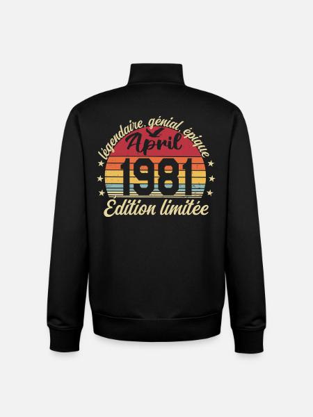 1981 April Birthday April 1981 - Unisex Organic Zip Sweatshirt by Stanley/Stella - black